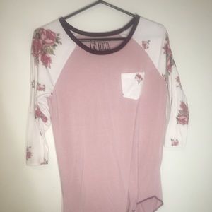 Small mid length cute pink and floral dress